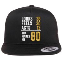 80 Year Old Awesome Since October 1945 80th Birthday Flat Bill Trucker Hat