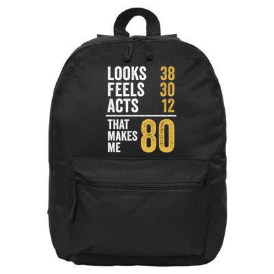 80 Year Old Awesome Since October 1945 80th Birthday 16 in Basic Backpack