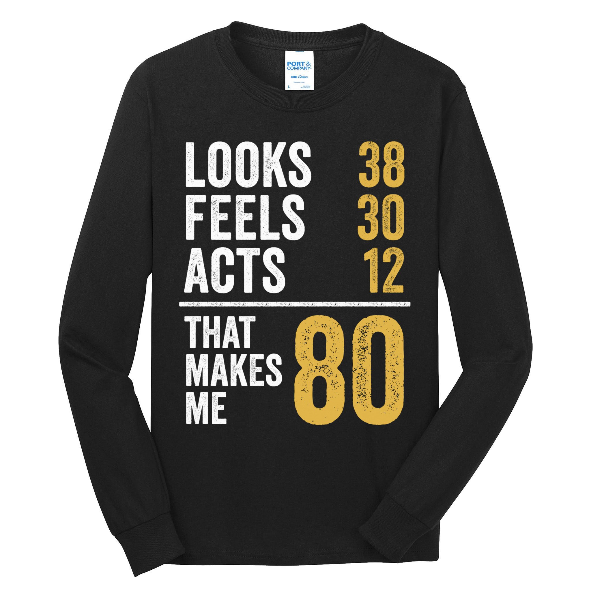 80 Year Old Awesome Since October 1945 80th Birthday Tall Long Sleeve T-Shirt