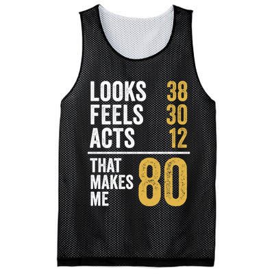 80 Year Old Awesome Since October 1945 80th Birthday Mesh Reversible Basketball Jersey Tank