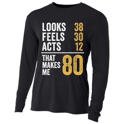 80 Year Old Awesome Since October 1945 80th Birthday Cooling Performance Long Sleeve Crew