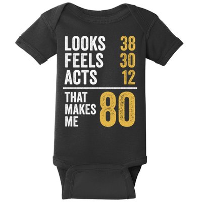 80 Year Old Awesome Since October 1945 80th Birthday Baby Bodysuit