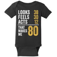 80 Year Old Awesome Since October 1945 80th Birthday Baby Bodysuit