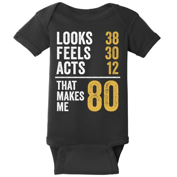 80 Year Old Awesome Since October 1945 80th Birthday Baby Bodysuit