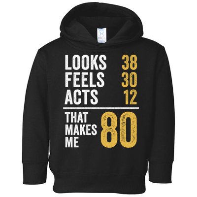 80 Year Old Awesome Since October 1945 80th Birthday Toddler Hoodie