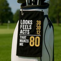 80 Year Old Awesome Since October 1945 80th Birthday Golf Towel