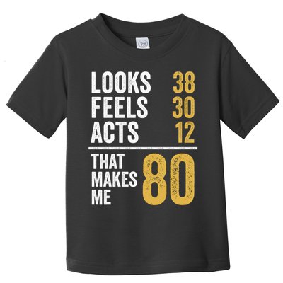 80 Year Old Awesome Since October 1945 80th Birthday Toddler T-Shirt
