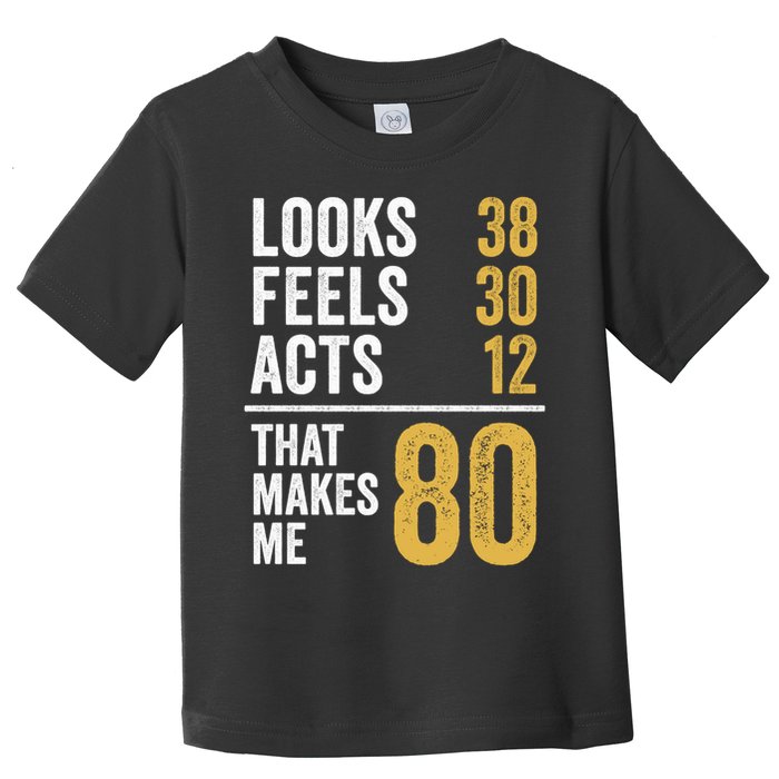 80 Year Old Awesome Since October 1945 80th Birthday Toddler T-Shirt
