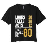 80 Year Old Awesome Since October 1945 80th Birthday Women's Crop Top Tee