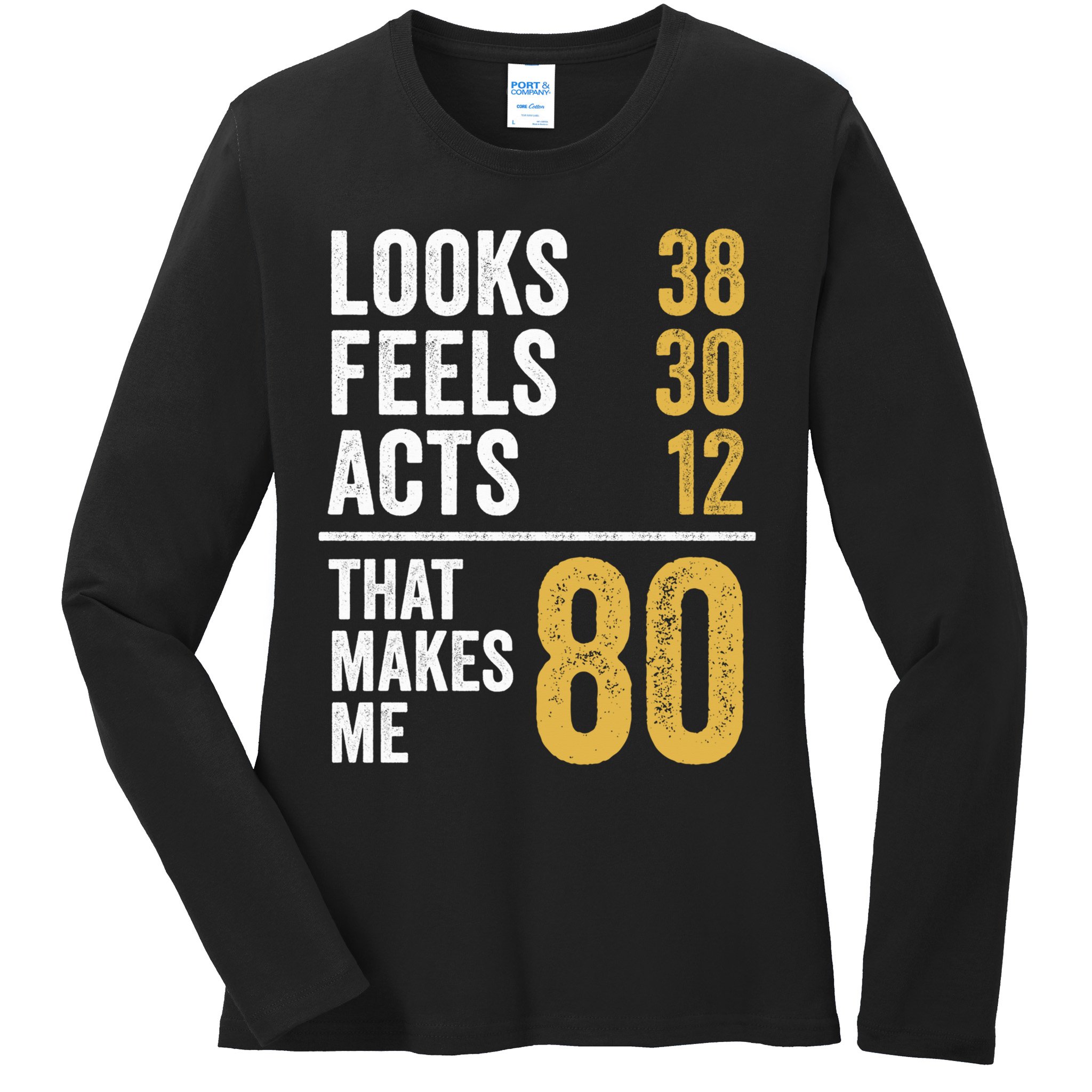 80 Year Old Awesome Since October 1945 80th Birthday Ladies Long Sleeve Shirt