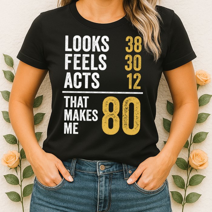 80 Year Old Awesome Since October 1945 80th Birthday Womens T-Shirt