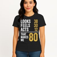 80 Year Old Awesome Since October 1945 80th Birthday Womens T-Shirt