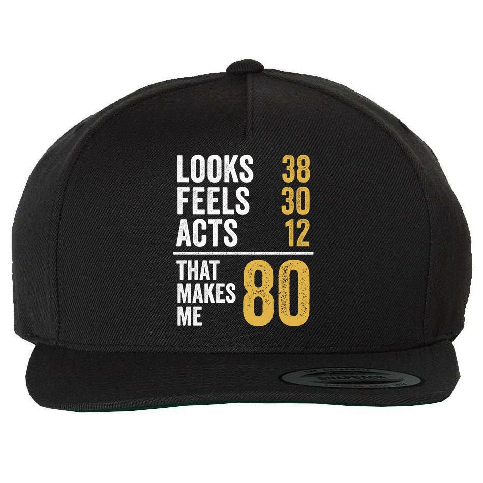 80 Year Old Awesome Since October 1945 80th Birthday Wool Snapback Cap
