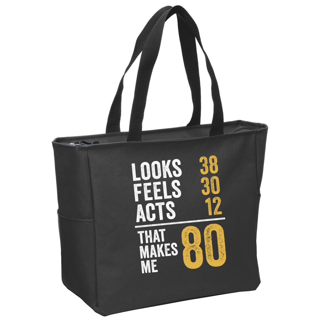 80 Year Old Awesome Since October 1945 80th Birthday Zip Tote Bag