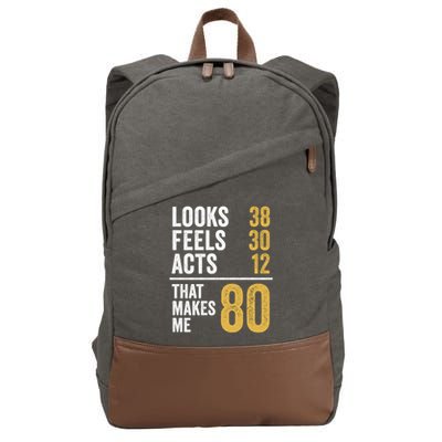 80 Year Old Awesome Since October 1945 80th Birthday Cotton Canvas Backpack