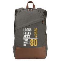 80 Year Old Awesome Since October 1945 80th Birthday Cotton Canvas Backpack