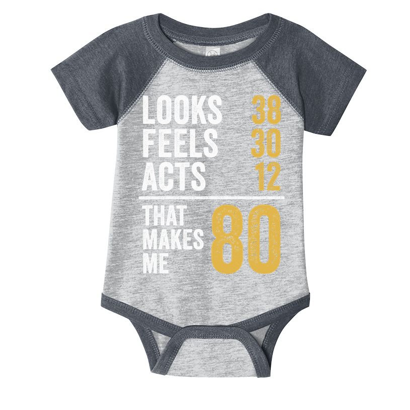 80 Year Old Awesome Since October 1945 80th Birthday Infant Baby Jersey Bodysuit