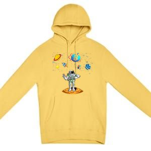 8 Years Old Birthday Boy 8th Space Planets Astronaut Gift Premium Pullover Hoodie