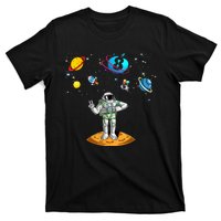 8 Years Old Birthday Boy 8th Space Planets Astronaut Gift T-Shirt