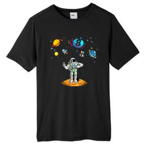 8 Years Old Birthday Boy 8th Space Planets Astronaut Gift Tall Fusion ChromaSoft Performance T-Shirt