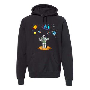 8 Years Old Birthday Boy 8th Space Planets Astronaut Gift Premium Hoodie