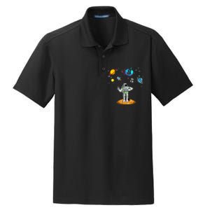 8 Years Old Birthday Boy 8th Space Planets Astronaut Gift Dry Zone Grid Polo