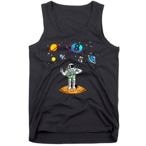 8 Years Old Birthday Boy 8th Space Planets Astronaut Gift Tank Top