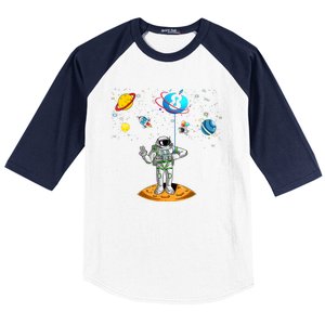 8 Years Old Birthday Boy 8th Space Planets Astronaut Gift Baseball Sleeve Shirt