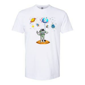 8 Years Old Birthday Boy 8th Space Planets Astronaut Gift Softstyle CVC T-Shirt