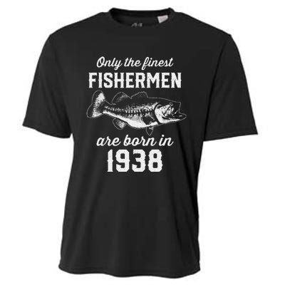 85 Year Old Fisherman Fishing 1938 85th Birthday Gift Cooling Performance Crew T-Shirt