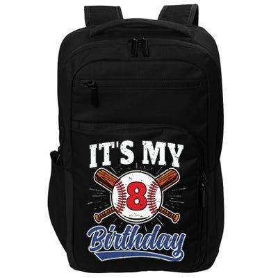 8 Years Old Baseball Player 8th Birthday Party Impact Tech Backpack