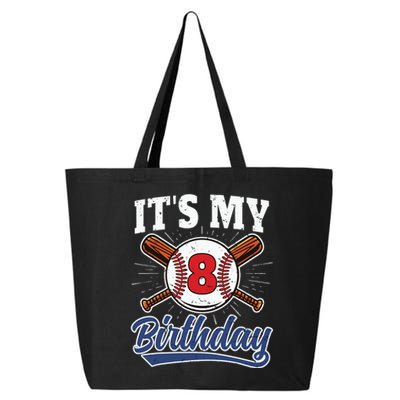 8 Years Old Baseball Player 8th Birthday Party 25L Jumbo Tote