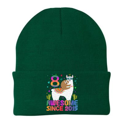 8 Year Old Awesome Since 2015 8th Birthday Teens Girls Knit Cap Winter Beanie