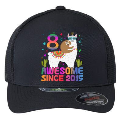 8 Year Old Awesome Since 2015 8th Birthday Teens Girls Flexfit Unipanel Trucker Cap