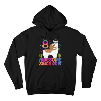 8 Year Old Awesome Since 2015 8th Birthday Teens Girls Hoodie