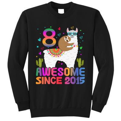 8 Year Old Awesome Since 2015 8th Birthday Teens Girls Sweatshirt