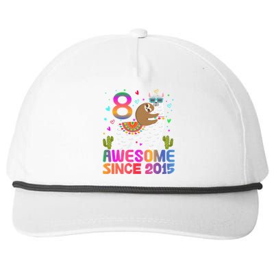 8 Year Old Awesome Since 2015 8th Birthday Teens Girls Snapback Five-Panel Rope Hat