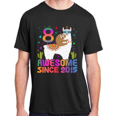 8 Year Old Awesome Since 2015 8th Birthday Teens Girls Adult ChromaSoft Performance T-Shirt