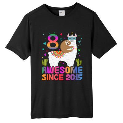 8 Year Old Awesome Since 2015 8th Birthday Teens Girls Tall Fusion ChromaSoft Performance T-Shirt