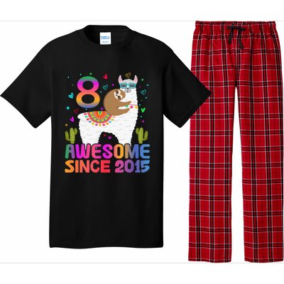 8 Year Old Awesome Since 2015 8th Birthday Teens Girls Pajama Set