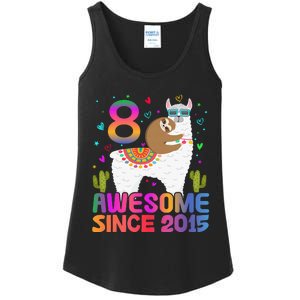 8 Year Old Awesome Since 2015 8th Birthday Teens Girls Ladies Essential Tank