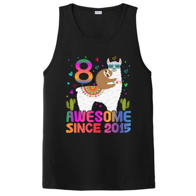 8 Year Old Awesome Since 2015 8th Birthday Teens Girls PosiCharge Competitor Tank