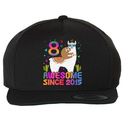 8 Year Old Awesome Since 2015 8th Birthday Teens Girls Wool Snapback Cap