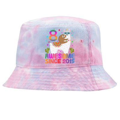 8 Year Old Awesome Since 2015 8th Birthday Teens Girls Tie-Dyed Bucket Hat