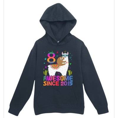 8 Year Old Awesome Since 2015 8th Birthday Teens Girls Urban Pullover Hoodie