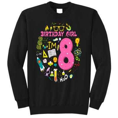 8 Year Old Girl Scientist 8th Birthday Science Sweatshirt