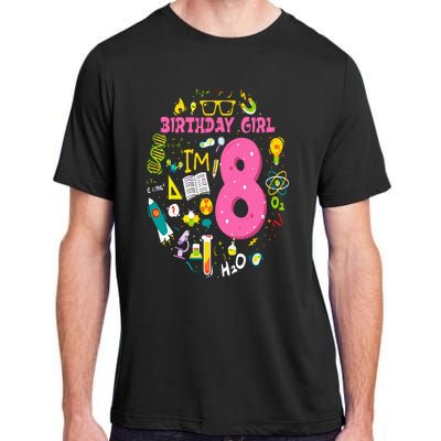 8 Year Old Girl Scientist 8th Birthday Science Adult ChromaSoft Performance T-Shirt