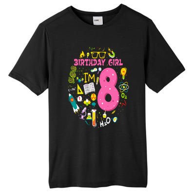 8 Year Old Girl Scientist 8th Birthday Science Tall Fusion ChromaSoft Performance T-Shirt