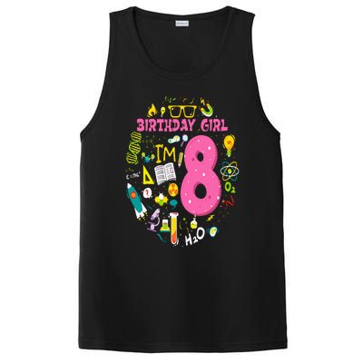 8 Year Old Girl Scientist 8th Birthday Science PosiCharge Competitor Tank