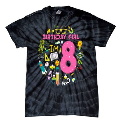 8 Year Old Girl Scientist 8th Birthday Science Tie-Dye T-Shirt